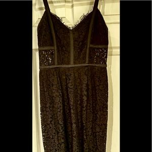 Black lace cutout dress